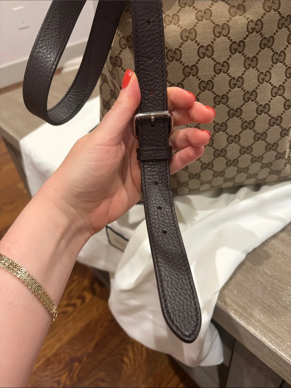 Gucci Beige/Brown GG Canvas Drawstring Duffel